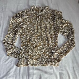 Dolan Brown and White Floral Blouse